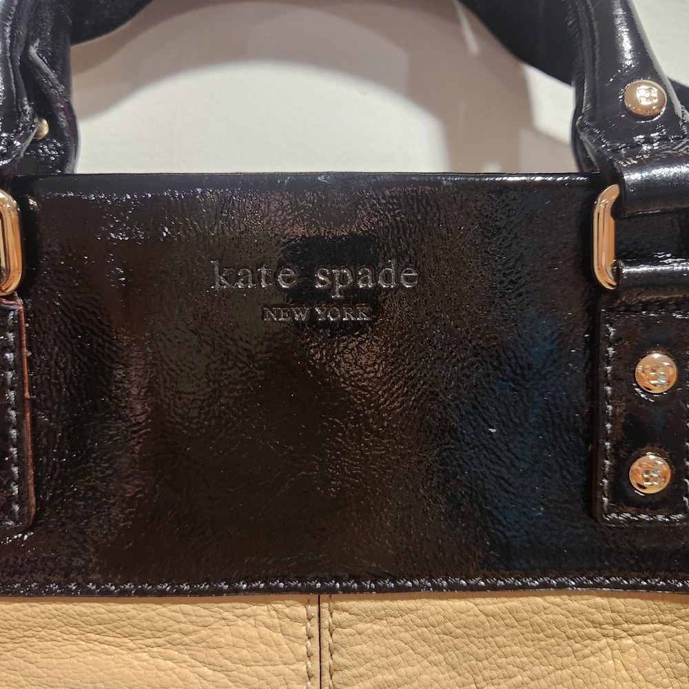 Kate Spade Tan and Black Leather Tote - Picture 2 of 4